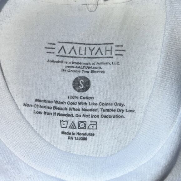 Rue21 Aaliyah Graphic Tee White & Gold Glitter Cotton Short Sleeve Womens Size S - Picture 5 of 7